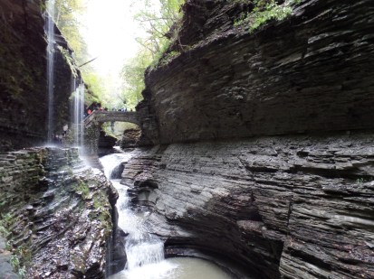 Waterfalls, bridges and rock steps everywhere 