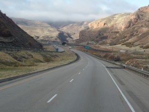 Drive into Salt Lake City- 10 miles of downhill!