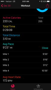 Example of a workout drill down
